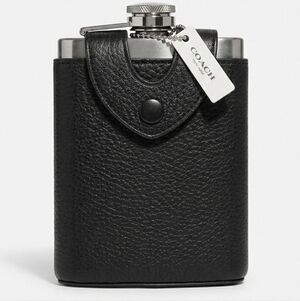 Coach Leather Stainless Steel Flask 6 oz